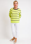 Leon Collection Embossed Stripe Jumper, Lime Green