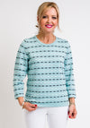 Leon Collection Stitch Print Fine Knit Jumper, Blue