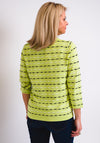 Leon Collection Stitch Print Fine Knit Jumper, Lime Green