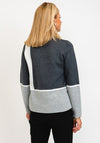 Micha Block Shape Pattern Fine Knit Pullover, Grey Multi