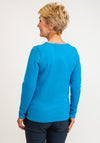Micha Abstract Print Fine Knit Pullover, Blue Multi