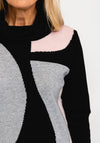Micha Cowl Neck Abstract Print Knit, Black Multi