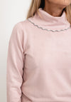 Micha Frill Collar Knit Jumper, Light Pink