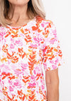 Micha Floral Round Neck T-Shirt, Pink Multi