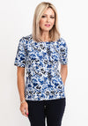 Micha Floral Round Neck T-Shirt, Blue Multi