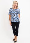 Micha Floral Round Neck T-Shirt, Blue Multi