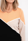 Micha Fine Knit Geometric Sweater, Black Multi