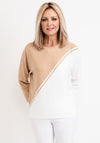 Micha Fine Knit Geometric Sweater, White Multi