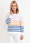 Micha Fine Knit Striped Sweater, White Multi
