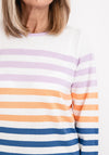 Micha Fine Knit Striped Sweater, White Multi