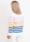 Micha Fine Knit Striped Sweater, White Multi