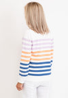 Micha Fine Knit Striped Sweater, White Multi