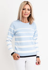 Micha Fine Knit Striped Sweater, Blue Multi
