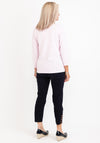 Micha Embroidered Three Quarter Sleeve Sweater, Pink