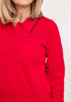 Micha Knit Polo Shirt, Ruby Pink