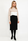 Micha Colour Block Fine Knit Dress, Neutral