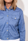 Micha Short Button Up Jacket, Blue