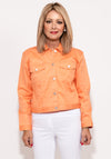 Micha Short Button Up Jacket, Orange