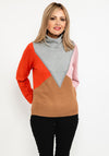 Micha Cowl Neck Colour Block Sweater, Multi