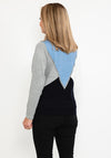 Micha Cowl Neck Colour Block Sweater, Blue Multi