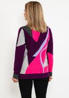 Micha Roll Neck Colour Block Sweater, Purple Multi