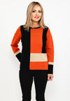 Micha Colour Block Sweater, Rust Multi