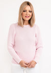 Micha Lattice Print Knit Sweater, Pink