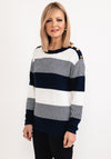 Micha Striped Knit Jumper, Navy Multi