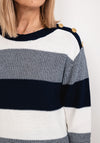 Micha Striped Knit Jumper, Navy Multi