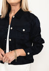 Micha Short Button Up Jacket, Navy