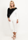 Micha Fine Knit Geometric Sweater, Black & White