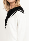 Micha Fine Knit Geometric Sweater, Black & White
