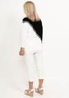 Micha Fine Knit Geometric Sweater, Black & White