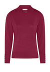 Micha Buttoned Funnel Neck Sweater, Berry