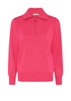 Micha Zip Funnel Neck Sweater, Hot Pink