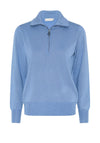 Micha Zip Funnel Neck Sweater, Blue