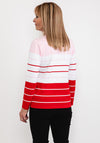 Micha Striped Fine Knit Sweater, Pink & Red