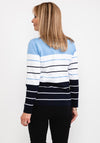 Micha Striped Fine Knit Sweater, Blue & Navy