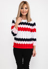 Micha Track Line Pattern Sweater, Multi