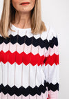Micha Track Line Pattern Sweater, Multi