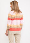 Micha Track Line Pattern Sweater, Pink Multi