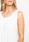 Micha Pleat Neckline Vest Top, White