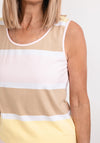 Micha Wide Striped Vest Top, Yellow Multi