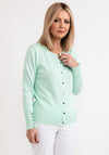 Micha Fine Knit Short Cardigan, Mint Green