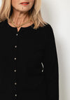 Micha Simplistic Fine Knit Cardigan, Black