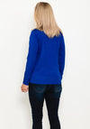 Micha Buttoned Funnel Neck Sweater, Royal Blue