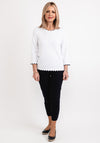 Micha Contrast Cut Trim Knit Sweater, White