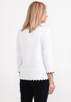 Micha Contrast Cut Trim Knit Sweater, White