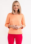Micha Contrast Cut Trim Knit Sweater, Orange