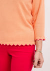 Micha Contrast Cut Trim Knit Sweater, Orange